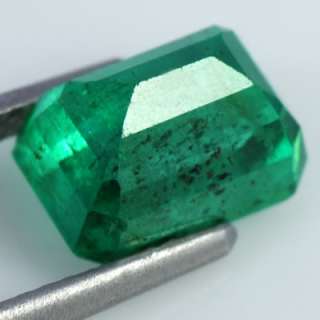   Natural Top Mined Green Emerald Gemstone Octagon Cut Zambia Unheated
