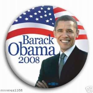  Barack Obama White w/ Flag Button   3 