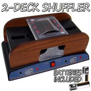  1 2 Deck Deluxe Wooden Card Shuffler (fls): Sports 