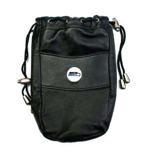  Seattle Seahawks Leather Valuables Pouch, Black: Sports 