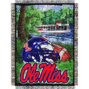  Mississippi Rebels Woven Tapestry NCAA Throw (Home Field 