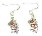 Rockabilly playing Cards Charm Silver plated Wire Earrings