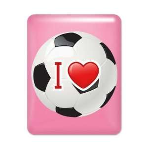    iPad Case Hot Pink I Love Soccer or Football 