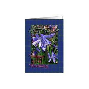  61st Birthday Grandmother Purple Lilies Card Health 