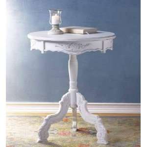   Chic Round Shabby Rococo Ornate End Table Nightstand: Everything Else