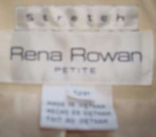 Womens Rena Rowan Cream Stretch Blazer Size 12P Petite  
