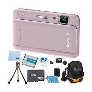 Camera with 5x Optical Zoom and 3.3 inch OLED (Pink) BUNDLE with Sony 