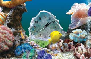 Submerged Crystal Clock Projects Date and Time. Easily Add Pictures or 