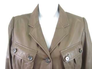 NEW BARBARA BUI Brown Leather Jacket Sz 38 $1480  