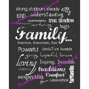  Subway Art Custom Print Family 16x20