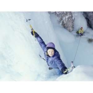  High Angle View of Ice Climbers Giclee Poster Print