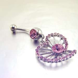 Body piercing Coeur pink.