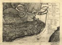 1777 French map Quebec & military emplacements  