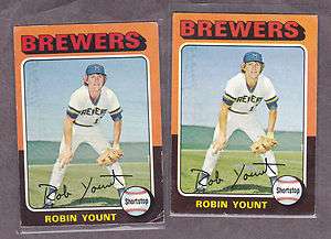 1975 Topps Robin Yount RC #223 EX+ and EX Great 2 Card Lot!!!!