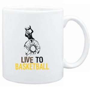  Mug White  LIVE TO Basketball  Sports