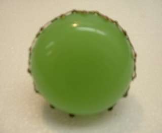 1850 Green Jade Opaline Boule Netted Perfume Bottle 2  