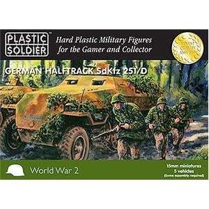   15mm WWII   German Easy Assembly SdKfz 251/D Halftrack Toys & Games