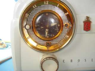 VINTAGE 1950s CROSLEY RADIO DASHBOARD CLOCK MID CENTURY WORKING 