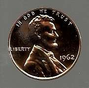 1962 CAMEO PROOF LINCOLN MEMORIAL PENNY  