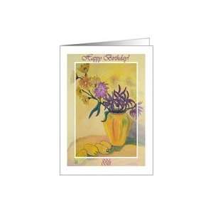  88th Birthday, Yellow Vase and Flowers Card: Toys & Games