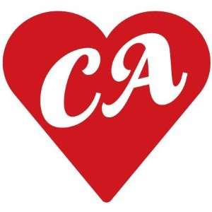  California State Abbreviation CA Heart   Decal / Sticker 
