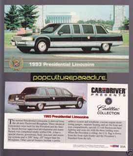 1993 CADILLAC PRESIDENTIAL LIMOUSINE Car & Driver CARD  