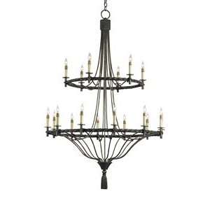 Currey and Company 9174 Priorwood   Eighteen Light Chandelier, Pyrite 