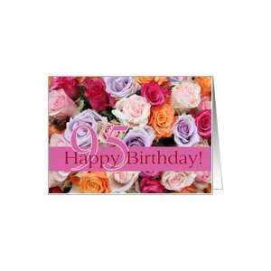  95th birthday colorful rose bouquet Card Toys & Games