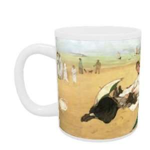 Beach scene little girl having her hair   Mug   Standard Size 