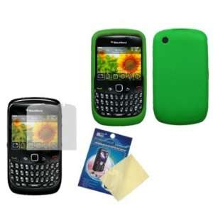  Green Silicone Case / Skin / Cover & LCD Screen Protector / Guard 