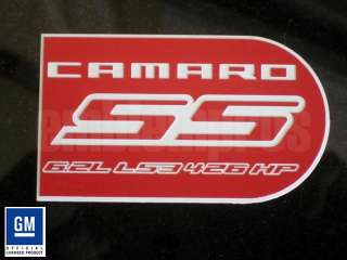 GM LICENSED, 2010 2011 Camaro SS Dash Badge Plaque LS3 RED  