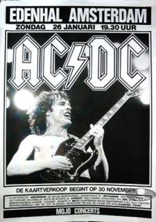 AC/DC 1986 TOUR CONCERT POSTER AMSTERDAM  