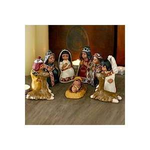  NOVICA Ceramic nativity scene, Inca Christmas (set of 9 