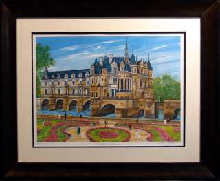 Dan Gandre Le Chateau de Chanonceau Garden Hand Signed Artwork 