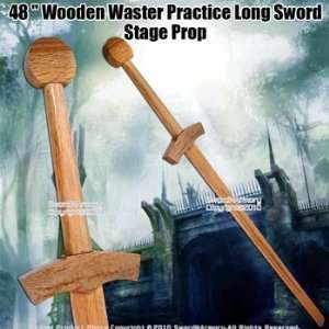  48  Wooden Waster Practice Medieval Long Sword Stage Prop 