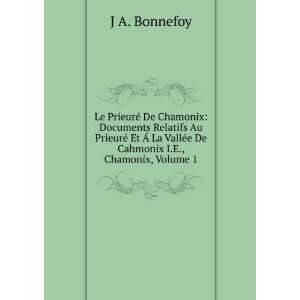   VallÃ©e De Cahmonix I.E., Chamonix, Volume 1 J A. Bonnefoy Books