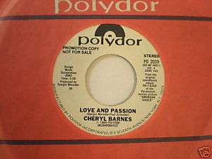 Cheryl Barnes Polydor 2059 Love and Passion PROMO Mint   