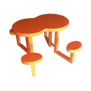   Theme Tables 337A0013 Kids Serpentine Aluminum Picnic Table, Orange
