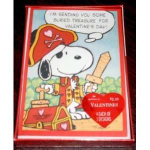   Peanuts Snoopy & Woodstock Box of 12 Valentine Cards: Toys & Games