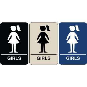  Braille   Girls Restroom Sign