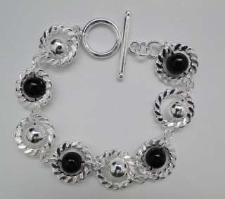 925 Silver Plated Circle Bead Chain Bracelet Valentine’s GIFT P 
