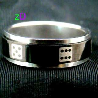 b7629 Size 9 Mens Dice Style Stainless 316L Steel Spin Ring Fashion 