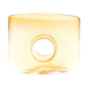  Wide Square Recycled Glass Vase   Amber: Home & Kitchen