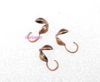 250x Crimp Claw Shell Bead Tips Antique Copper 5x8mm  