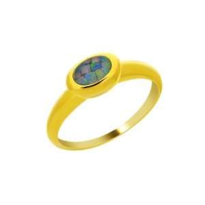  9ct Triplet Opal Single Stone Yellow Gold Ring Size: 5.5 