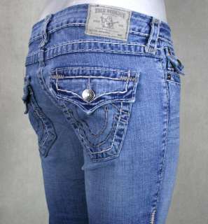 True Religion Jeans Womens Joey Super T HOLLOW HORN blue grey combo 