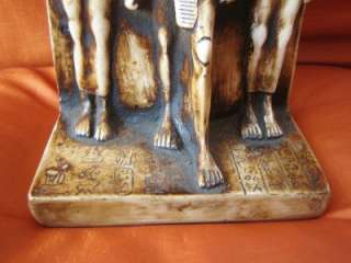 RARE Antique Hand Carved Statue of Egyptian Ancient Triad of King 