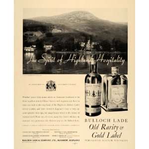  1935 Ad Bulloch Lade Gold Label Liqueur Scotch Whiskies 