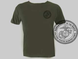 USA Army Marines USMC OD Green Military mens tee shirt  