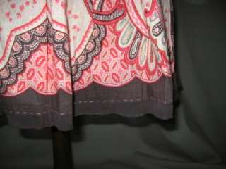   BERGDORF A Line Skirt Orange/Brown Paisely Design S   Waist 30  